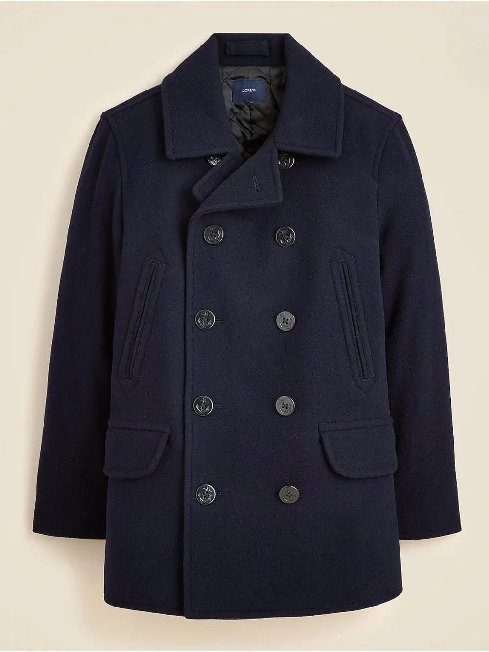 J. Crew Navy Double-Breasted Wool Peacoat